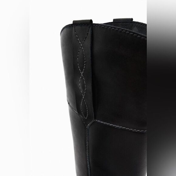 ZARA LEATHER COWBOY BOOTS NEW - Picture 5 of 11